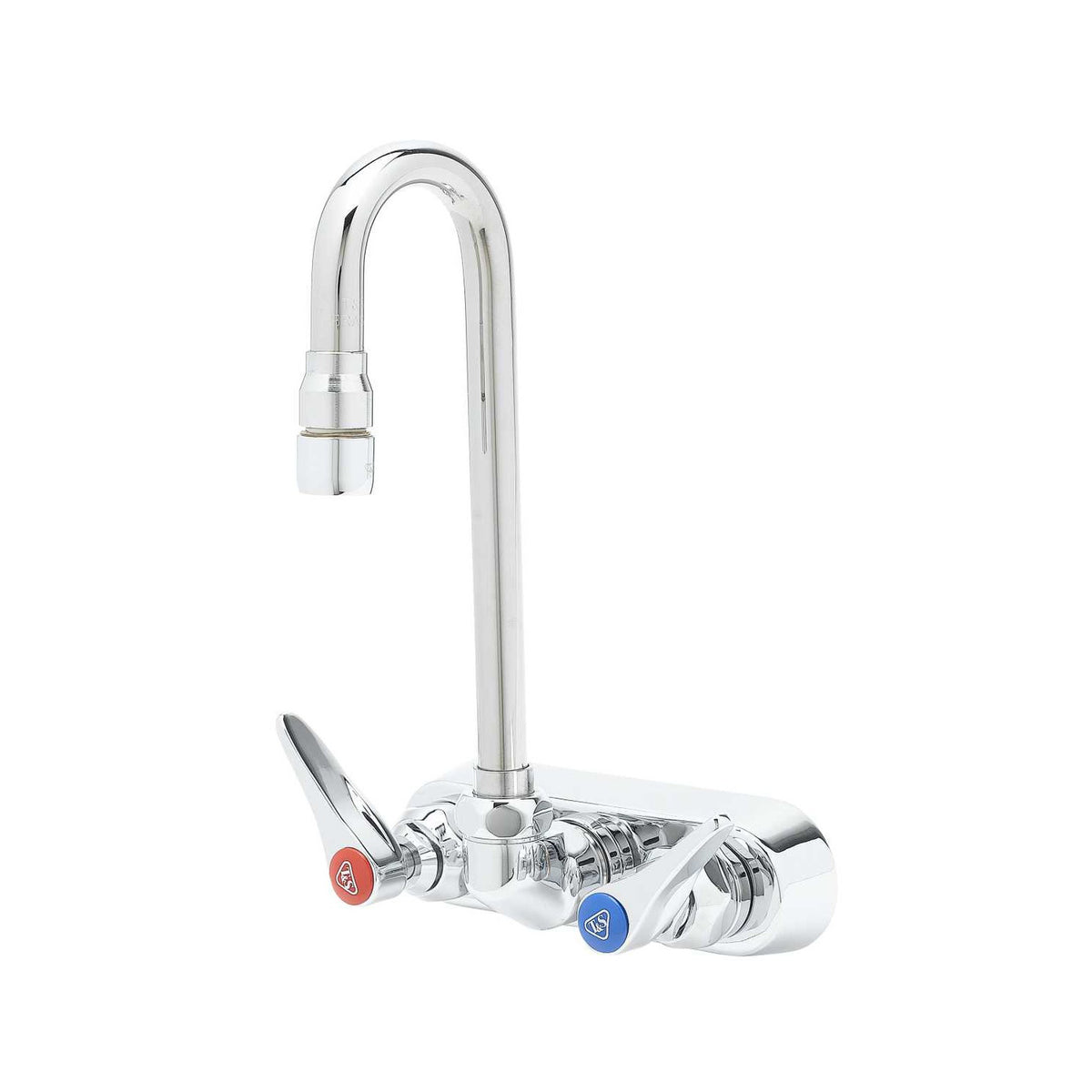 T&S Brass Workboard Faucet Chrome-Plated Brass Wall Mount 4"  - B-1115-132X