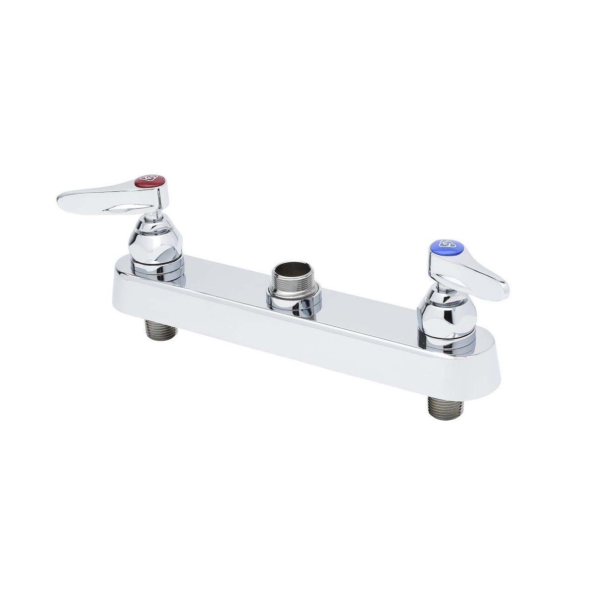 T&S Brass Workboard Faucet Chrome Brass Deck Mount 8" Centers, Less - B-1120-LN
