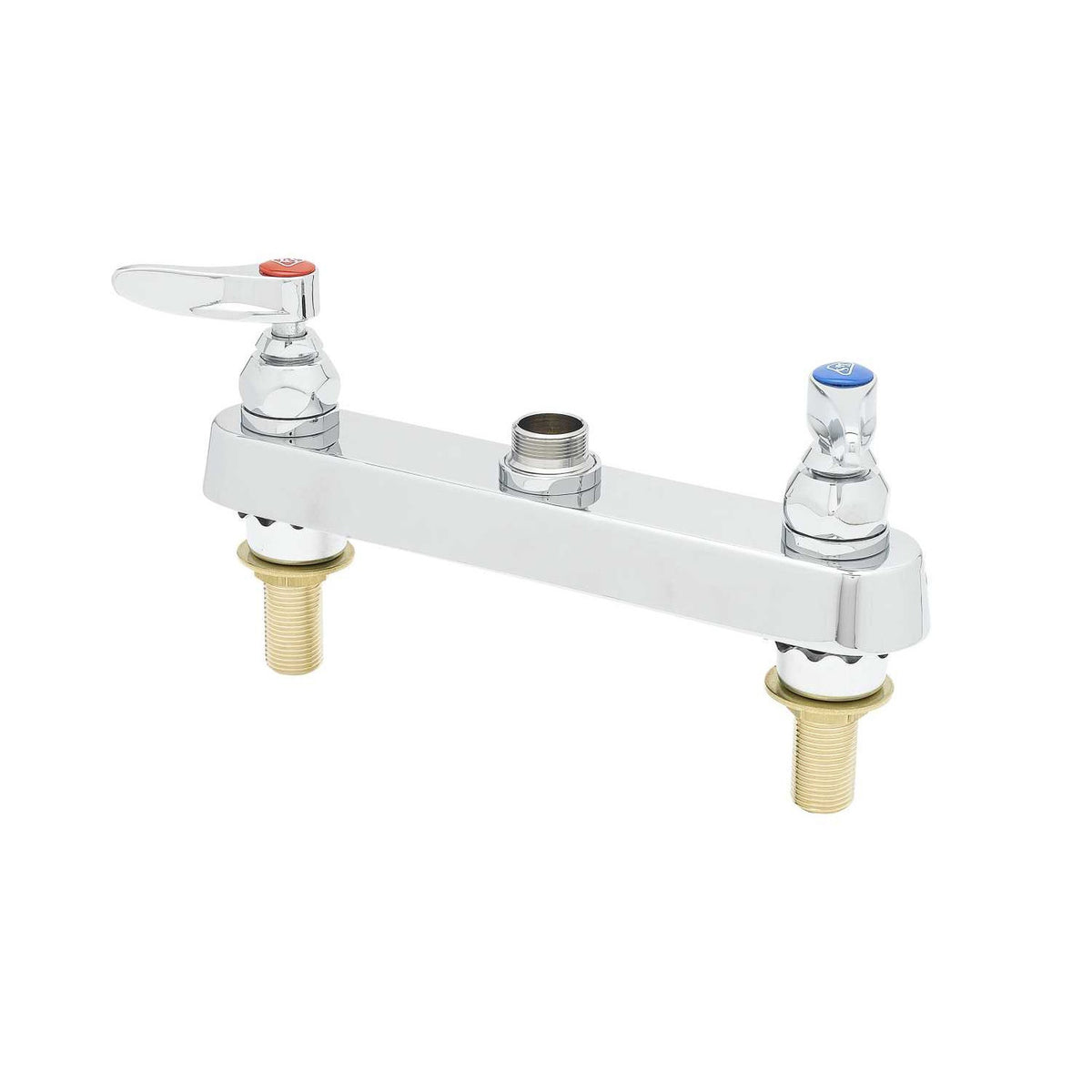 T&S Brass Workboard Faucet Chrome Brass Deck Mount 8" Centers - B-1120-XS-LN