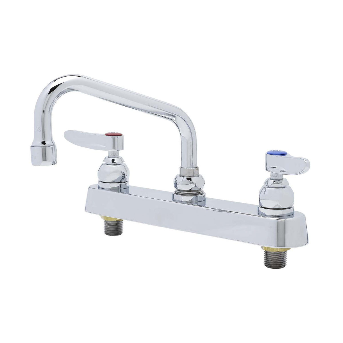 T&S Brass Workboard Faucet Chrome Brass Deck Mount 8" Centers 6" Swing - B-1120