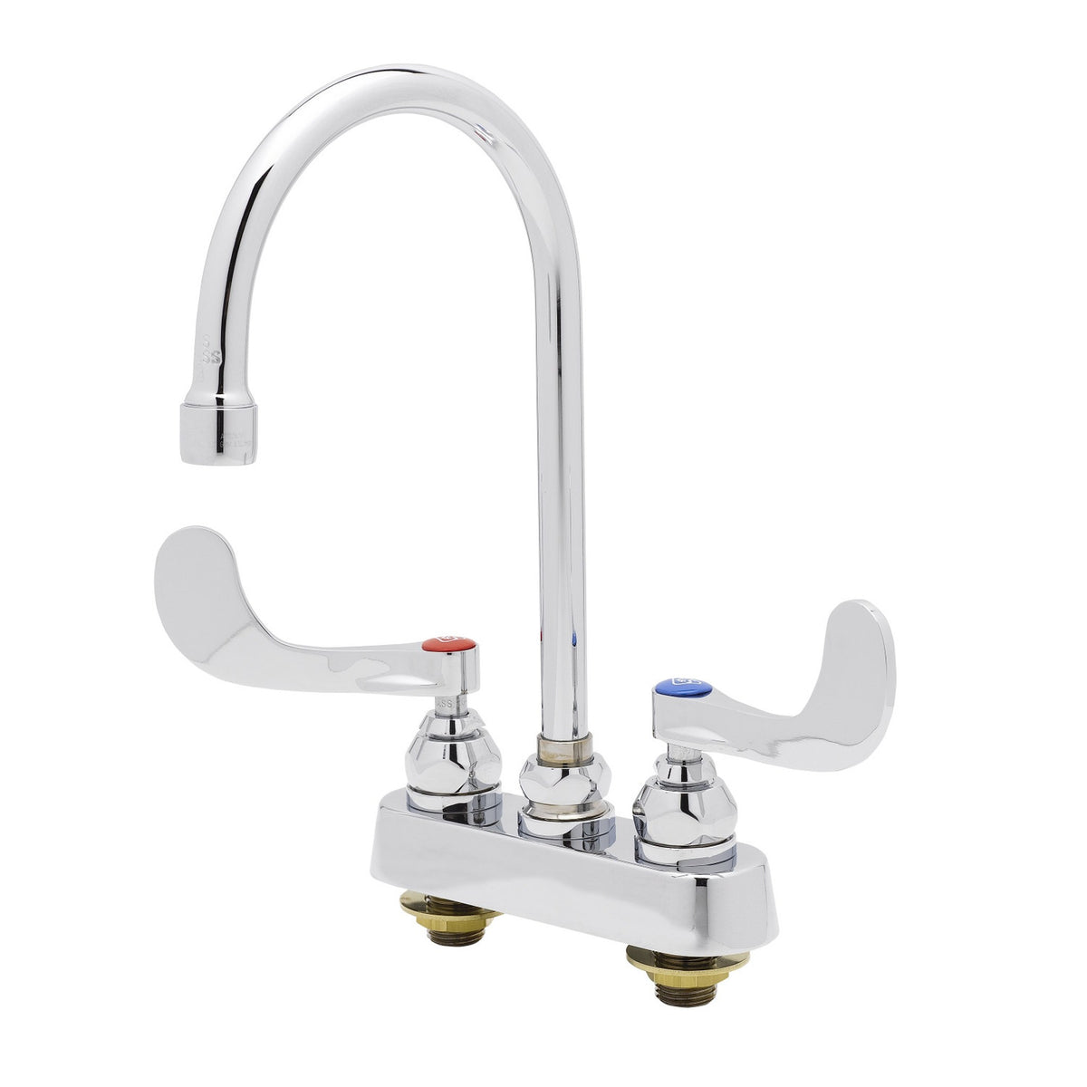 T&S Brass NSF Workboard Faucet Deck Mount 4" Centers Swivel Gooseneck - B-1141-04