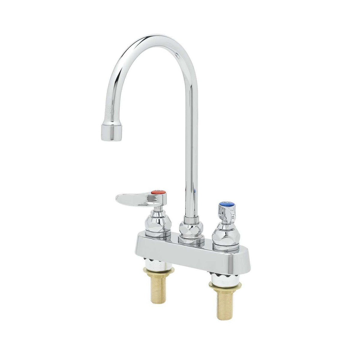T&S Brass Workboard Faucet Deck Mount 4" Centers Swivel Gooseneck 2" - B-1141-XS