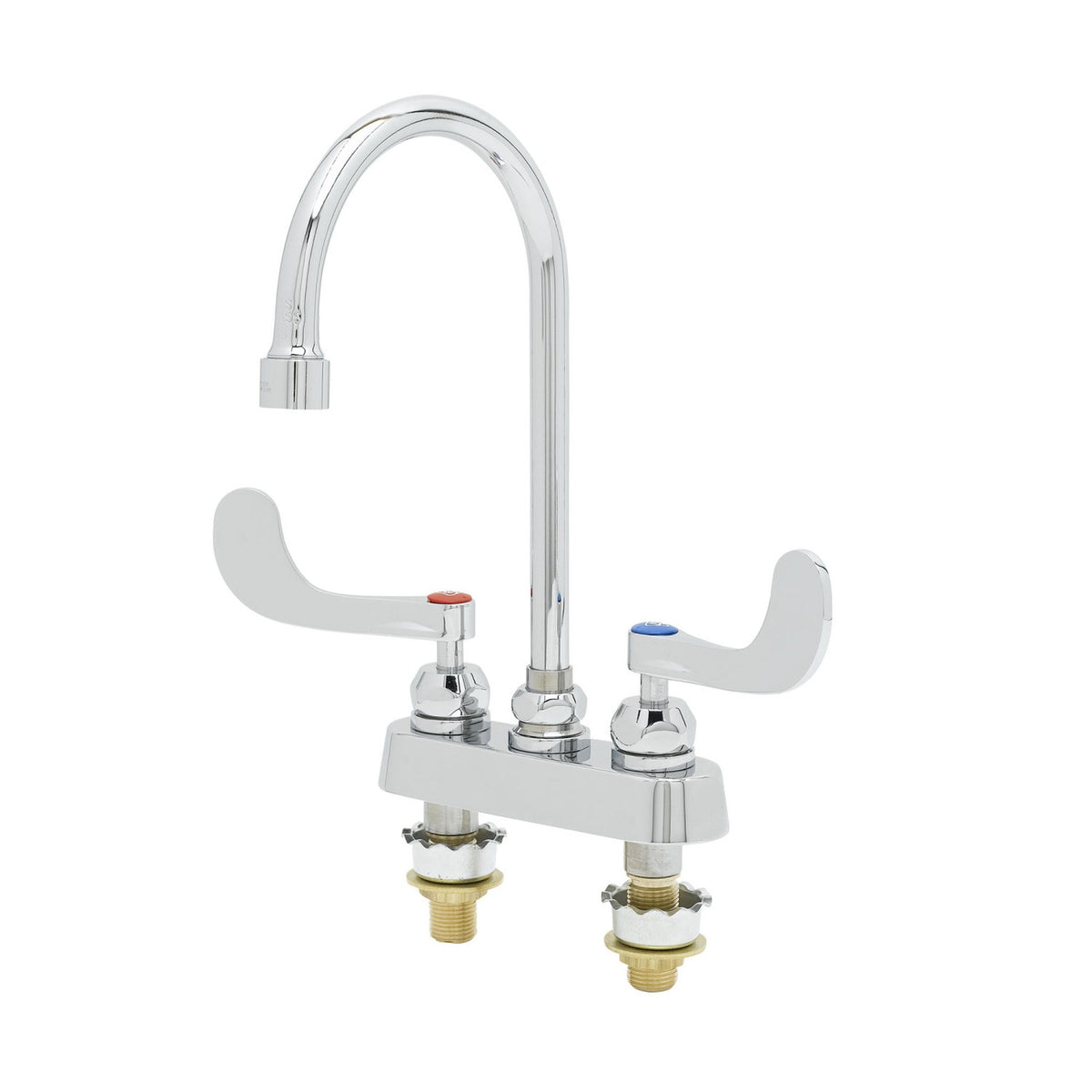 T&S Brass Workboard Faucet Chrome Brass 4" Deck Mount 1.5 GPM - B-1141-XSCR4V15