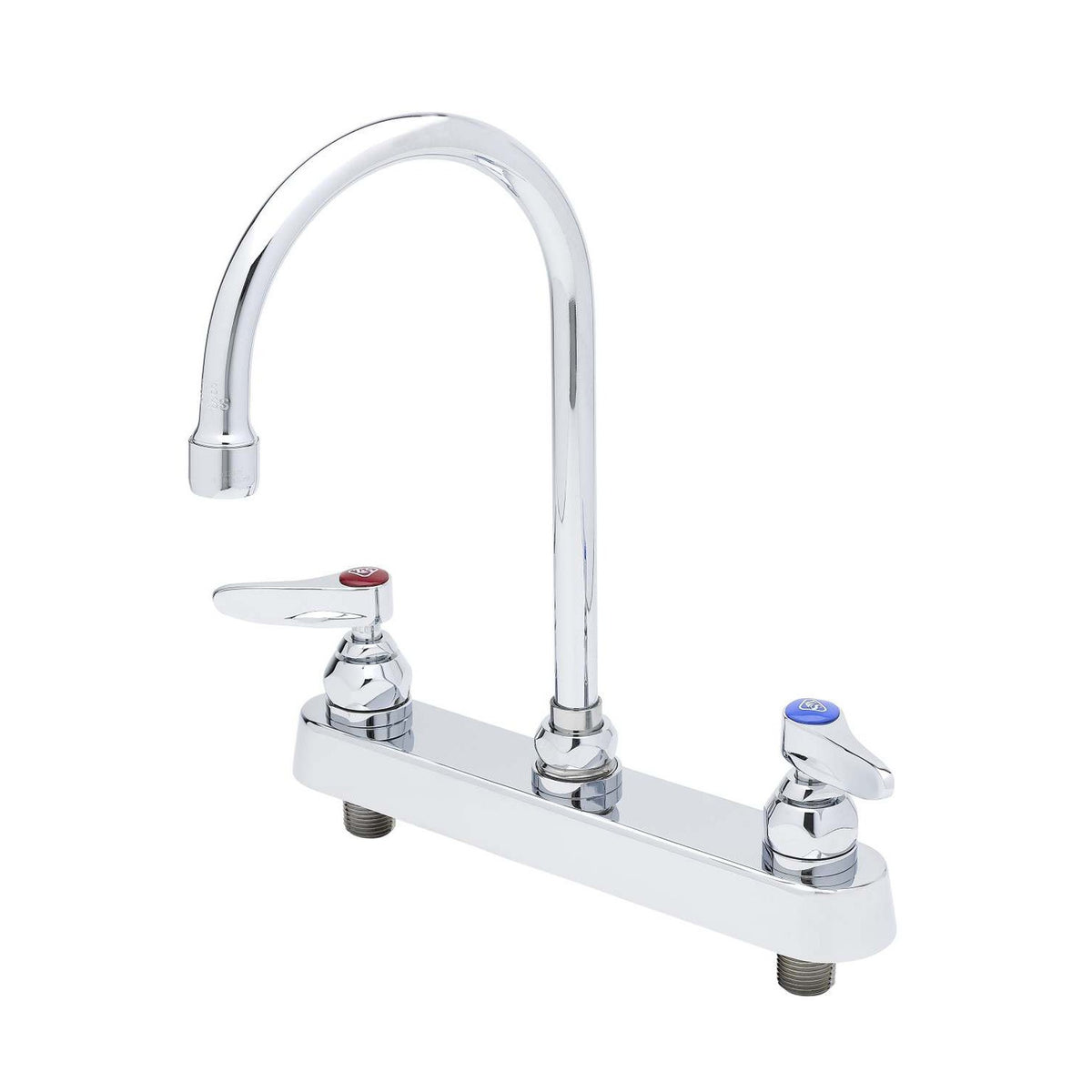 T&S Brass Workboard Faucet Chrome Brass Deck Mount 8" Centers, 6" - B-1142
