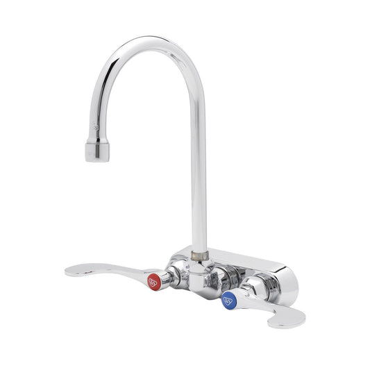T&S Brass Workboard Faucet Chrome Brass Wall Mount 4" Centers - Each - B-1146-04