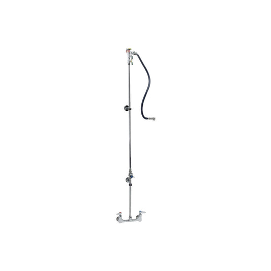 T&S Brass Hose Reel Supply System Chrome Brass Wall Mount 8" - Less - B-1433-LR