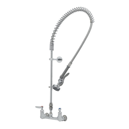 T&S Brass Pre-Rinse Unit Chrome Brass Wall Mount 8" Centers - 44" Hose - B-2278-CR