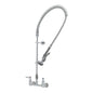 T&S Brass Pre-Rinse Unit Chrome Brass Wall Mount 8" Centers - 44" Hose - B-2278-CR