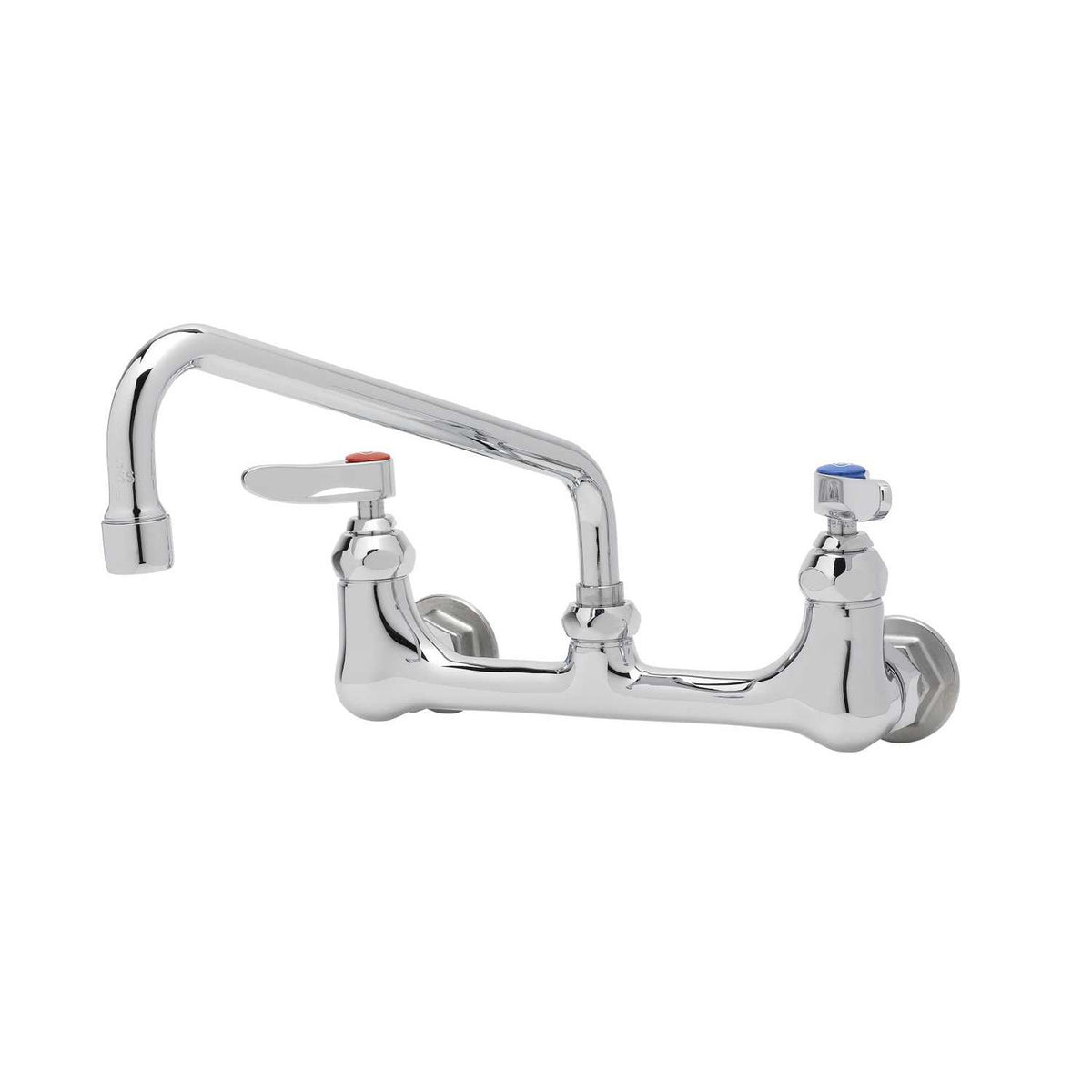 T&S Brass Double Pantry Faucet Wall Mount Chrome Brass 8" Centers, 10" - B-2342