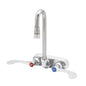 T&S Brass Wall Mount Workboard Faucet Quarter-Turn 4" Centers, 1.0 GPM - B-2459