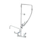 T&S Brass Pre-Rinse Overhead Swivel Arm Wall Mount Faucet NSF, 12" - B-2466