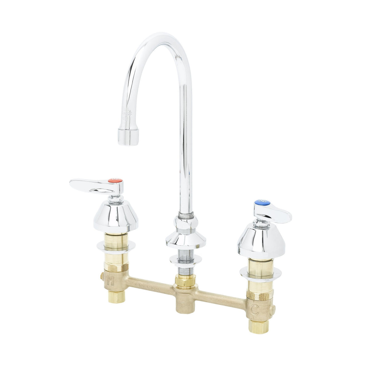 T&S Brass Concealed Body Lav Faucet NSF 8" Centers Lever Handles - B-2850