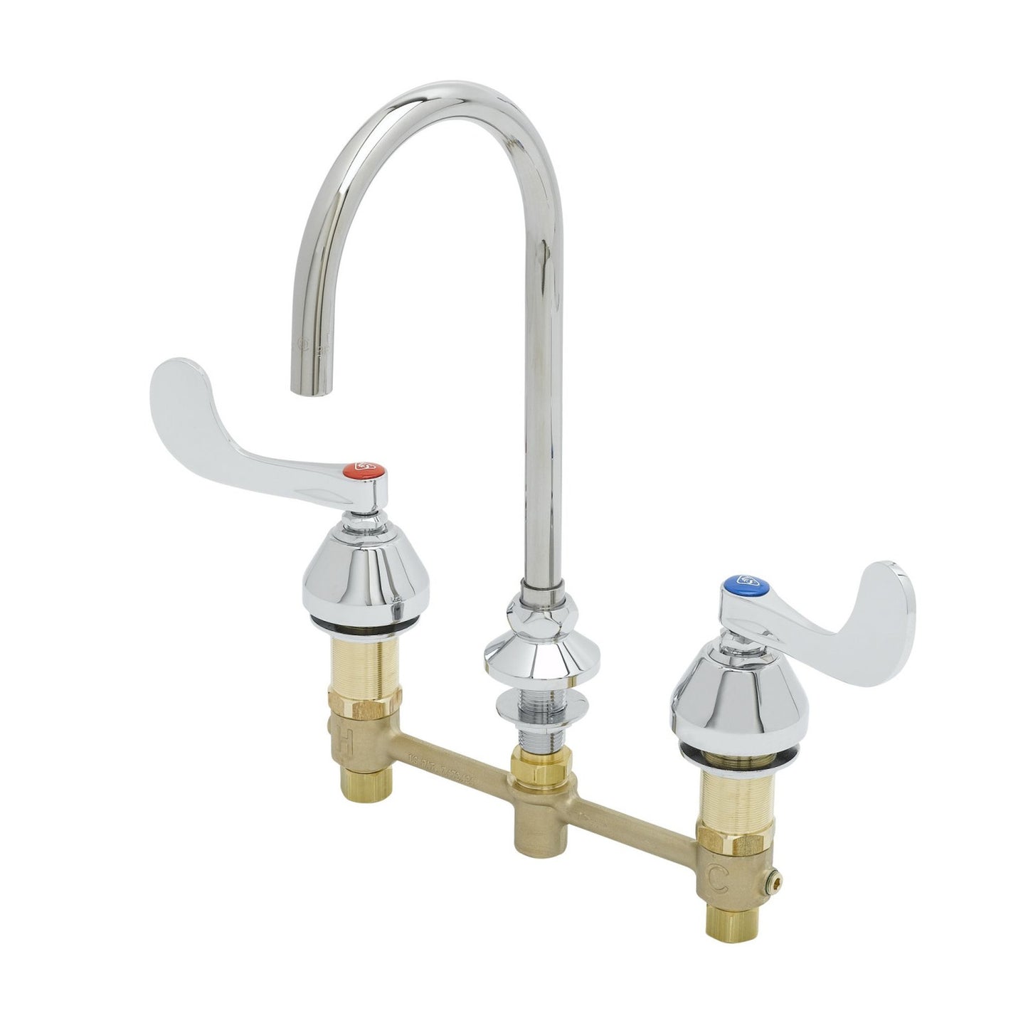T&S Brass Medical Mixing Faucet NSF Forged Brass Deck Mount 8" - B-2866-05FC-CR