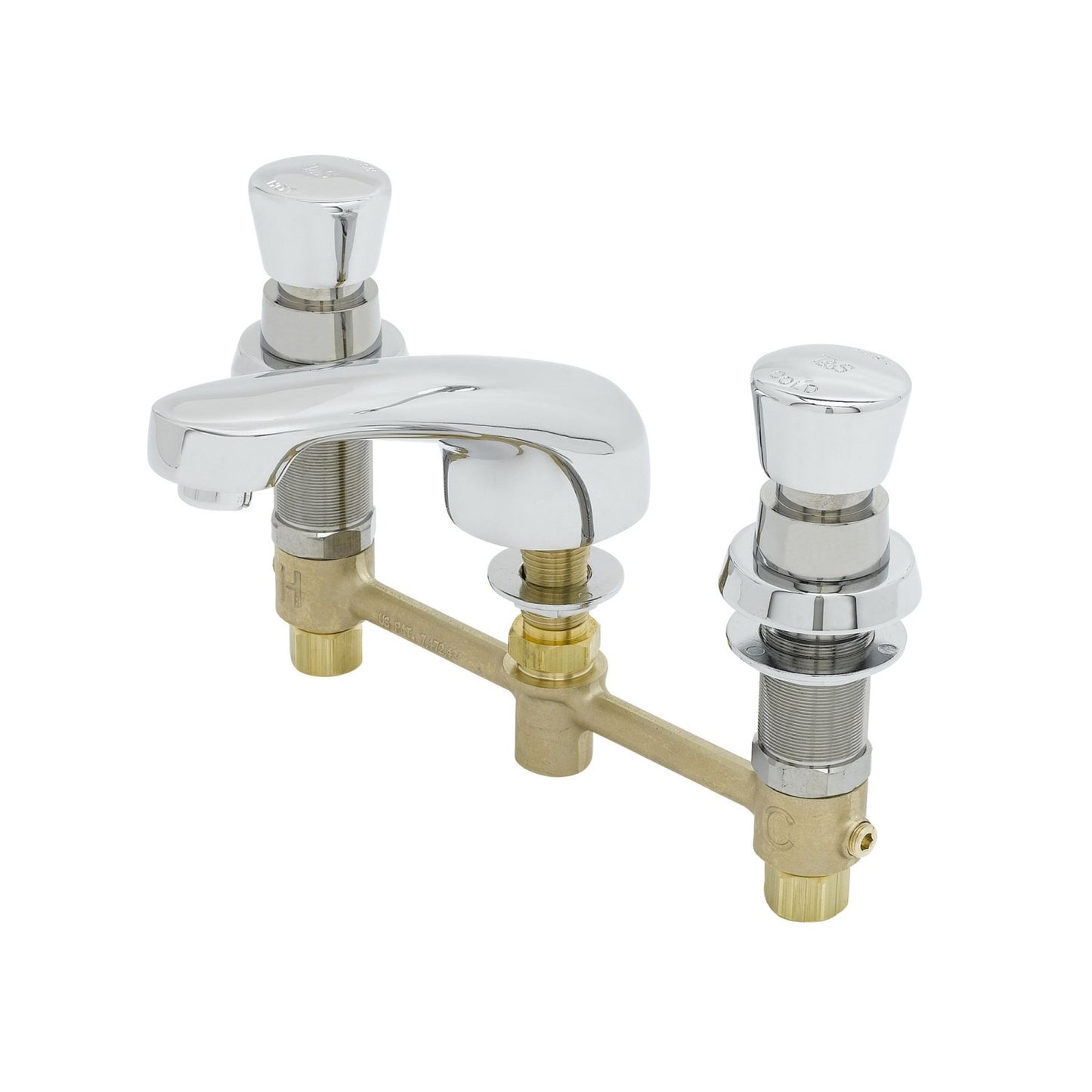 T&S Brass Self-Closing Push Button Lavatory Faucet 8" Center - B-2991