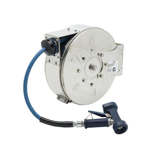 T&S Brass Enclosed Stainless Steel Hose Reel 3/8" x 30' with Rear - B-7122-C02