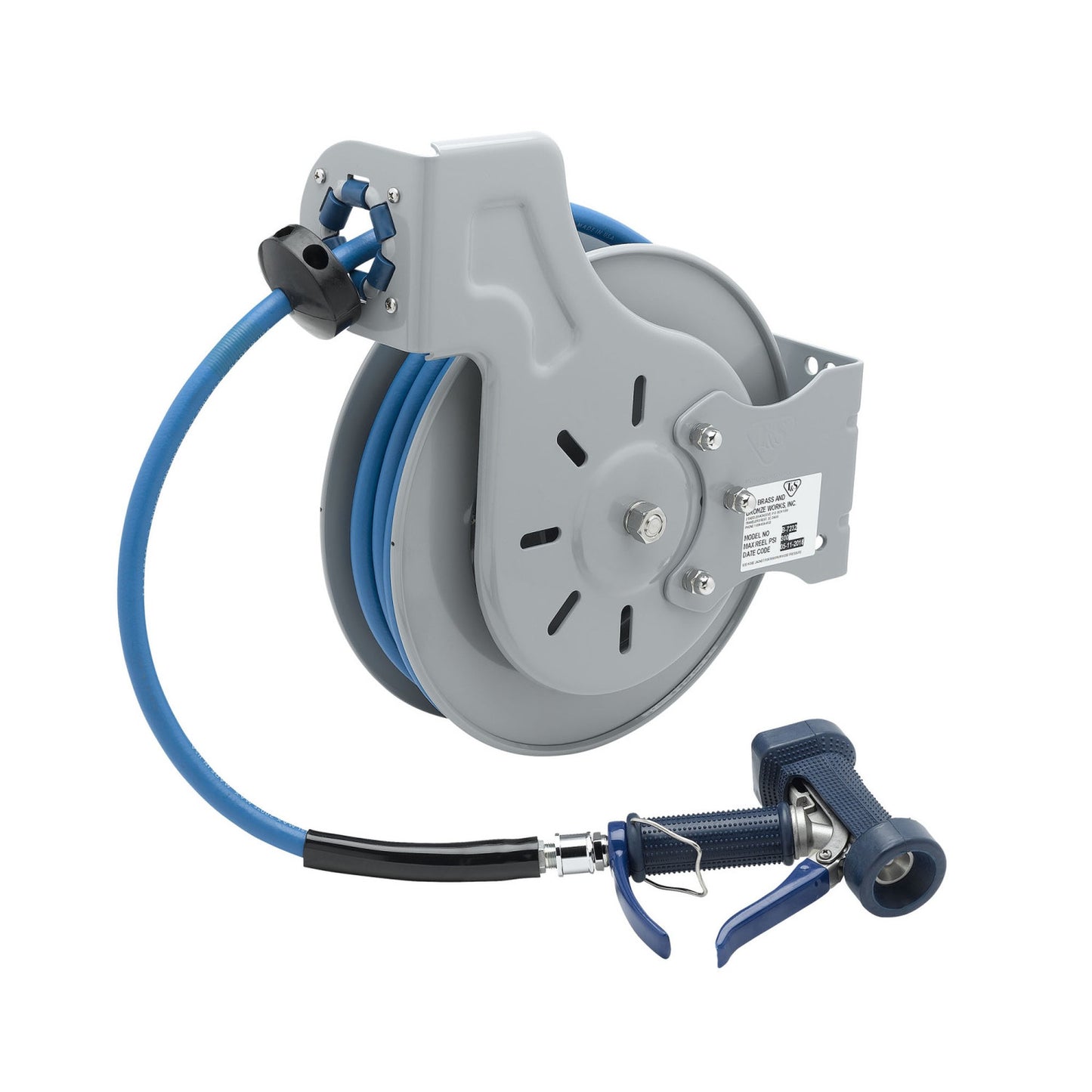 T&S Brass Open Epoxy Coated Steel Hose Reel 3/8" x 35' with Front - B-7232-05