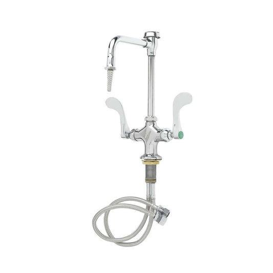 T&S Brass Lab Mixing Faucet Chrome Brass Single Hole Deck Mount - BL-5704-08WH4