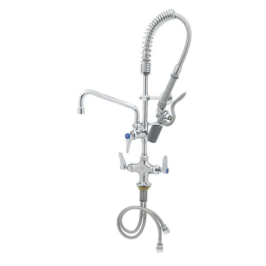 T&S Brass Mini Pre-Rinse Unit Deck Mount 8" Swivel Nozzle Lever - MPY-2DLN-08