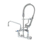 T&S Brass Mini Pre-Rinse Faucet NSF Chrome Brass Wall Mount 8" - MPZ-8WLN-08-CR