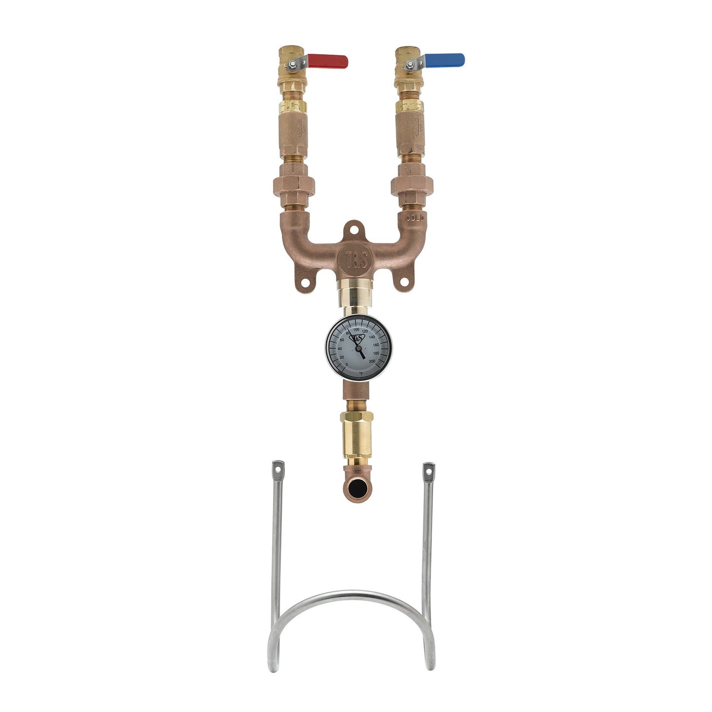 T&S Brass Washdown Station Brass 3/4" NPT w/ Ball Valves - MV-0771-12N-BVT