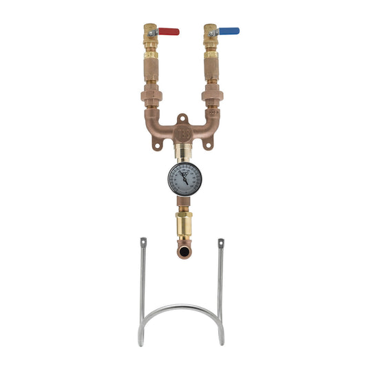 T&S Brass Washdown Station Brass 3/4" NPT w/ Ball Valves - MV-0771-12N-BVT