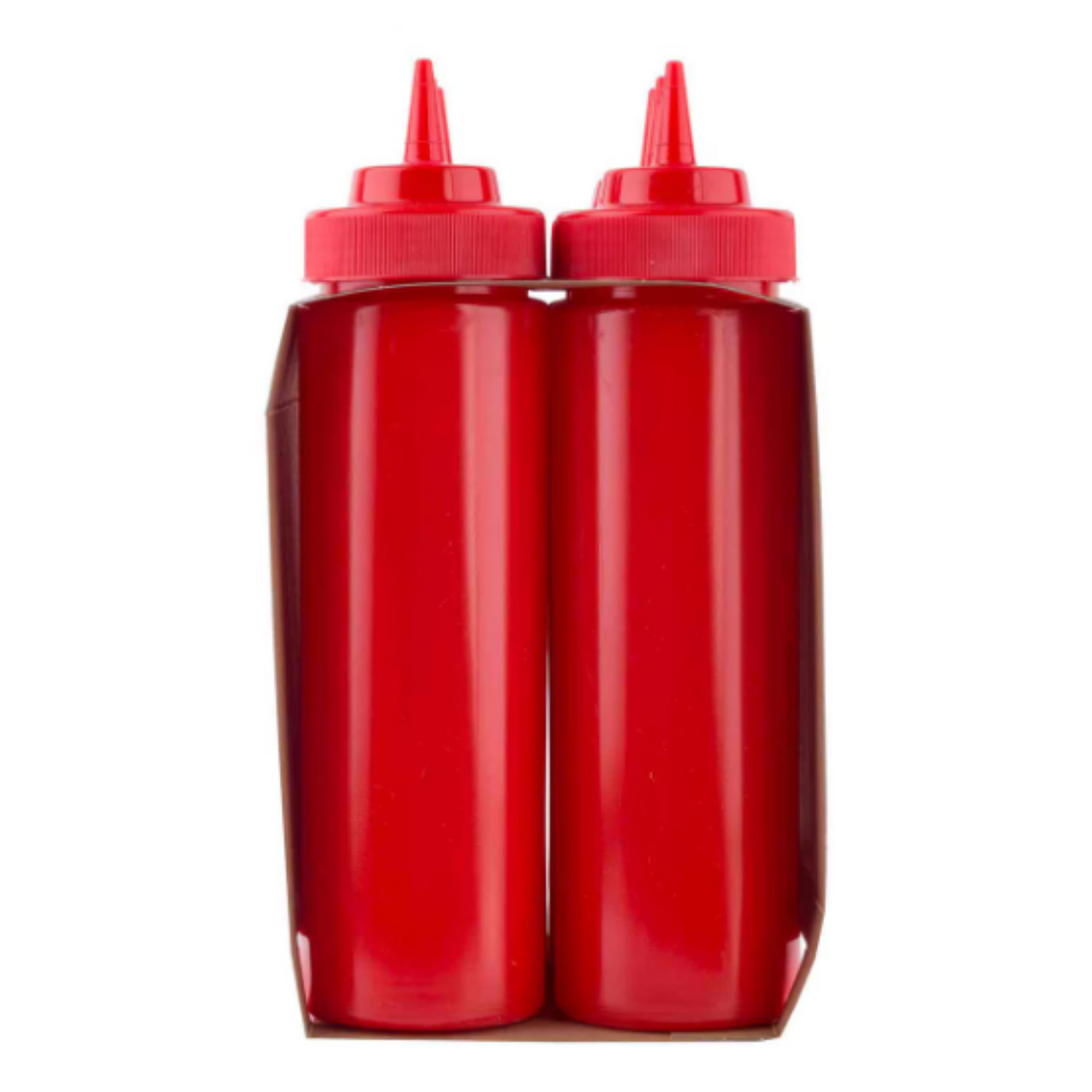 TableCraft Wide‑Mouth Squeeze Bottle Red 24 oz Pack of 6 - C12463K