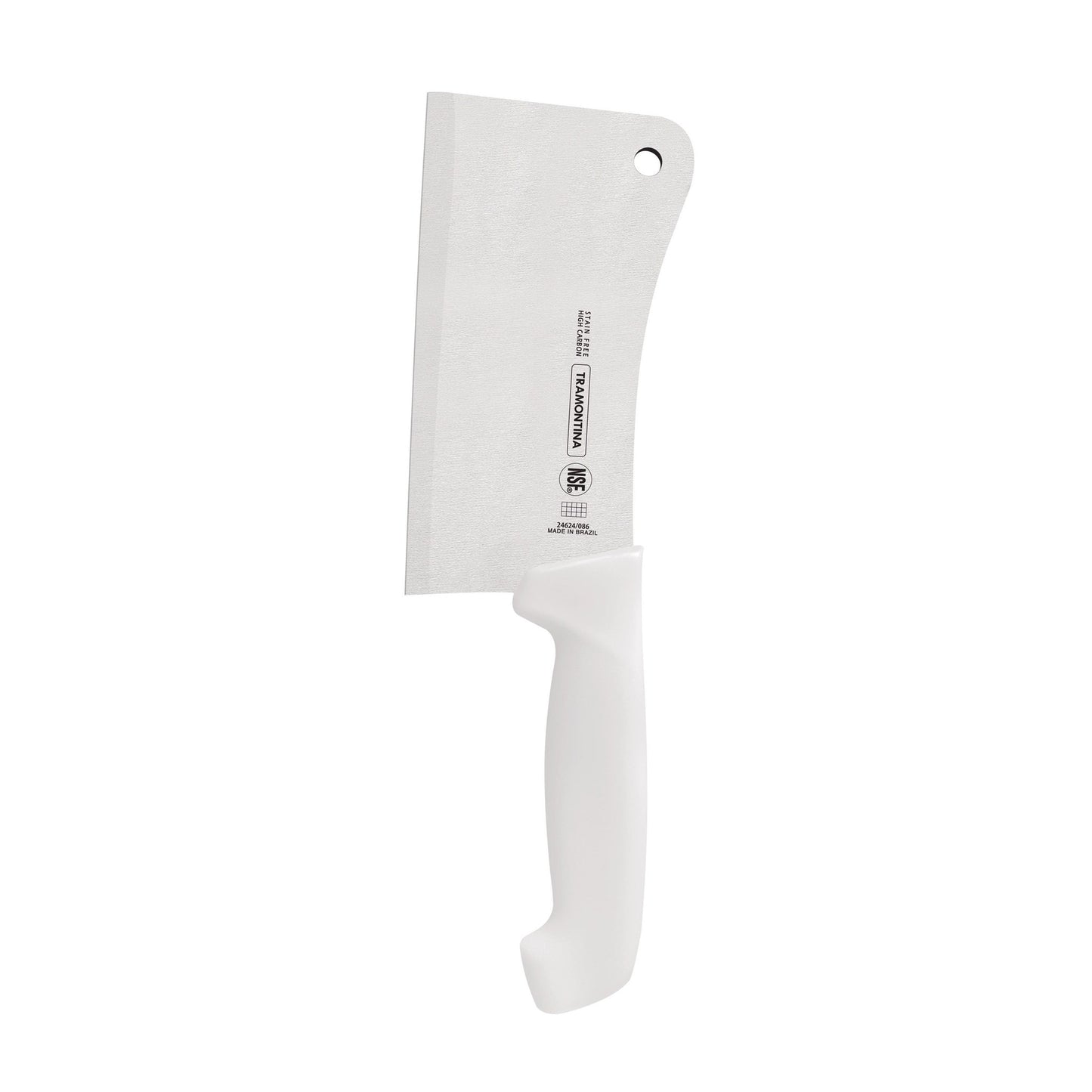 Tramontina ProLine High-Carbon Steel Cleaver NSF White Handle 6" 80010-165