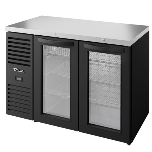 TRUE Refrigerated Back Bar Cooler,  2 Glass Doors - TBR48-RISZ1-L-B-GG-1