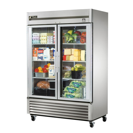True TS-Series Reach-In Refrigerator Stainless Steel 2 Glass - TS-49G-HC-FGD01
