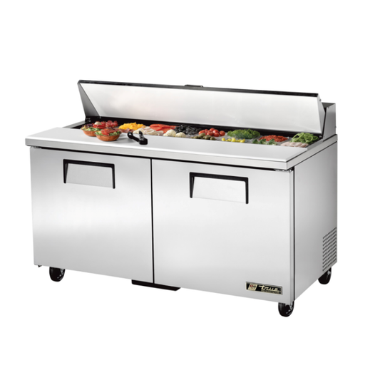 True Refrigerated Sandwich/Salad Prep Table 60" 2-Door NSF - 16 - TSSU-60-16-HC
