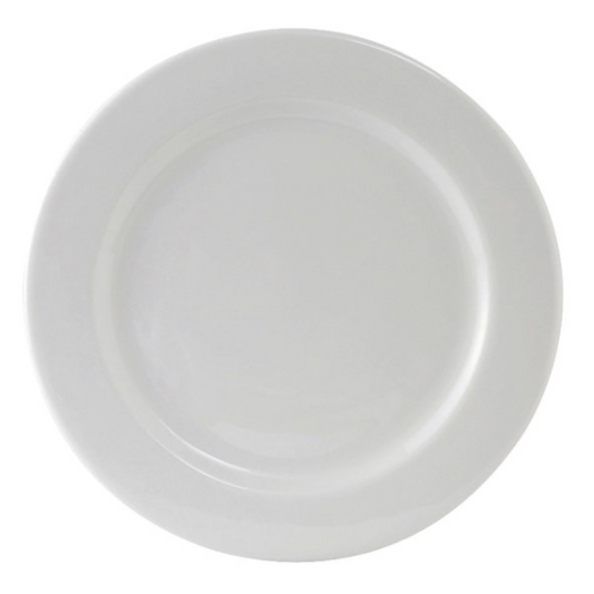Tuxton Plate, 12" Rolled Edge, Plain White Alaska - CS1D