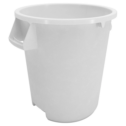 Contenedor de residuos Carlisle Bronco, 10 galones, 17" de alto x 16-1/8" de diámetro, blanco, de alta resistencia - 84101002