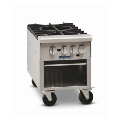 Imperial Gas Stock Pot Range NSF 18" Double 3-Ring Burner 180,000 BTU - ISPA-18-2