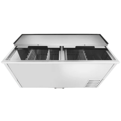 Atosa Horizontal Bottle Cooler, Stainless Steel, 2 Locking Lids 65" MBC65GR