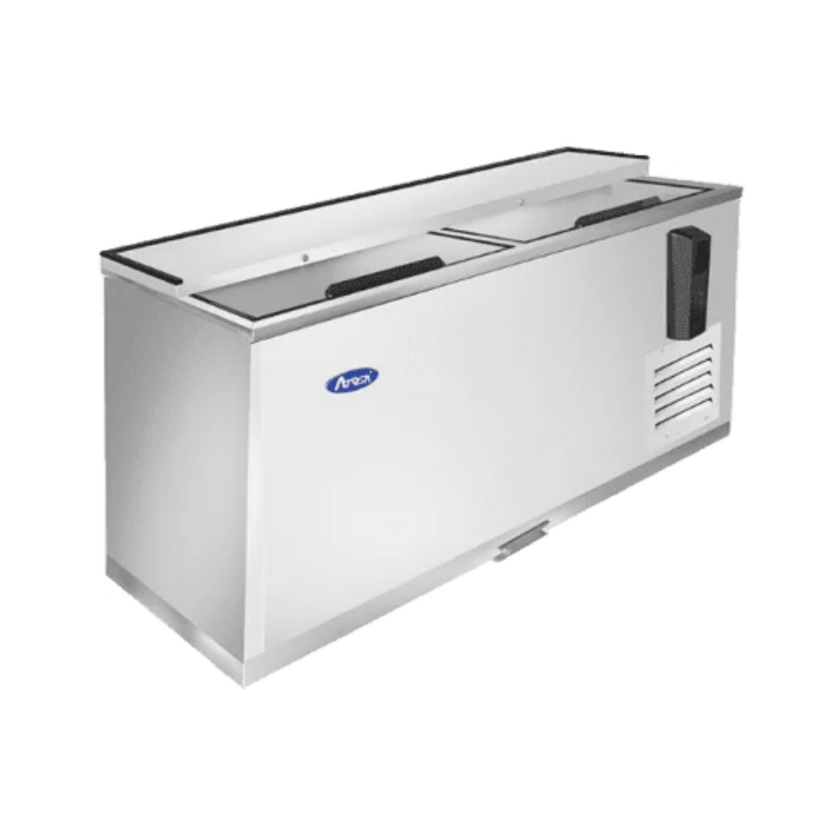 Atosa Horizontal Bottle Cooler, Stainless Steel, 2 Locking Lids 65" MBC65GR