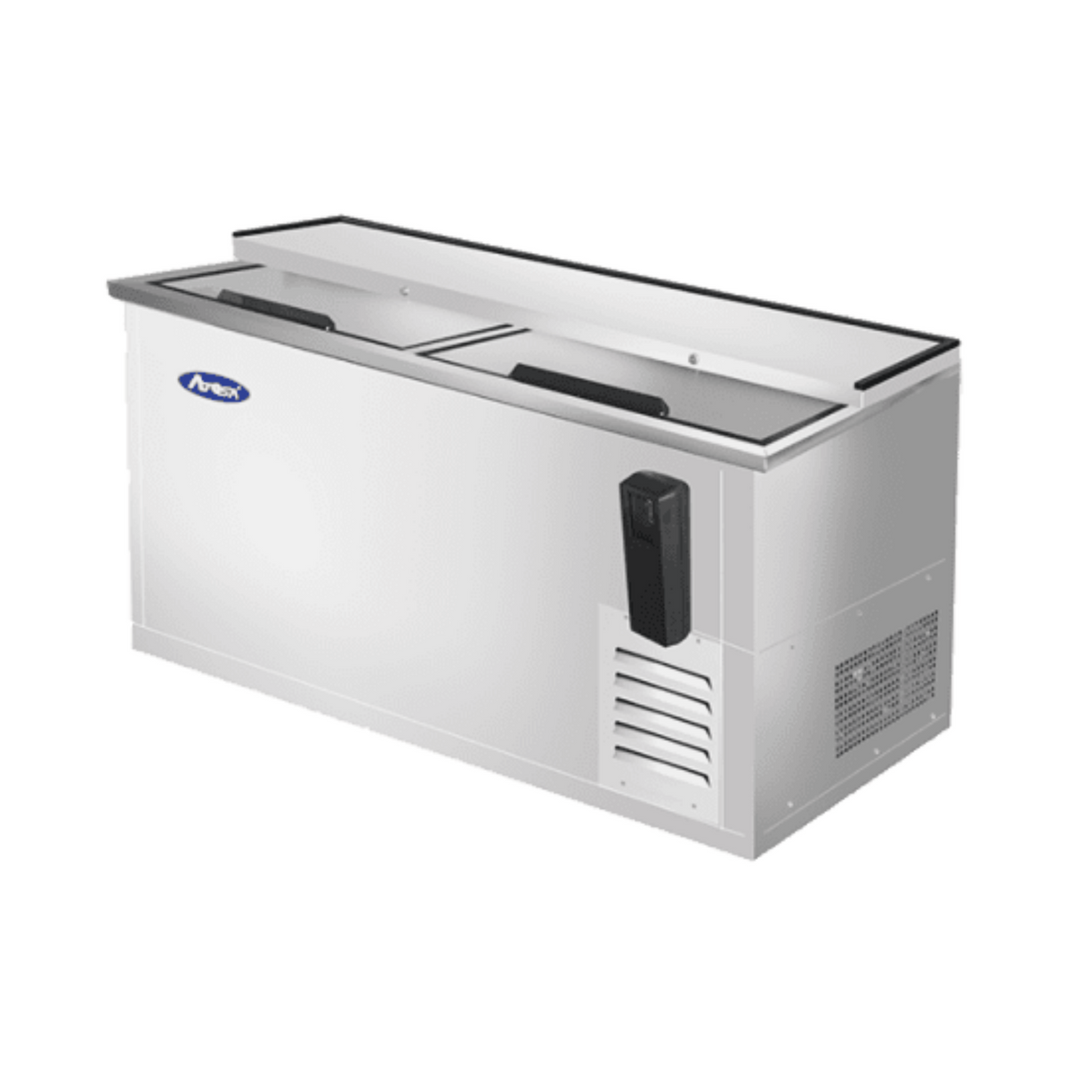 Atosa Horizontal Bottle Cooler, Stainless Steel, 2 Locking Lids 65" MBC65GR