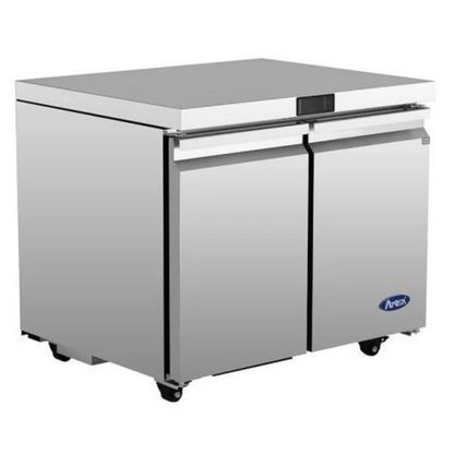 Atosa Stainless Steel Undercounter Refrigerator 36" - 2 Doors - AUR36SD