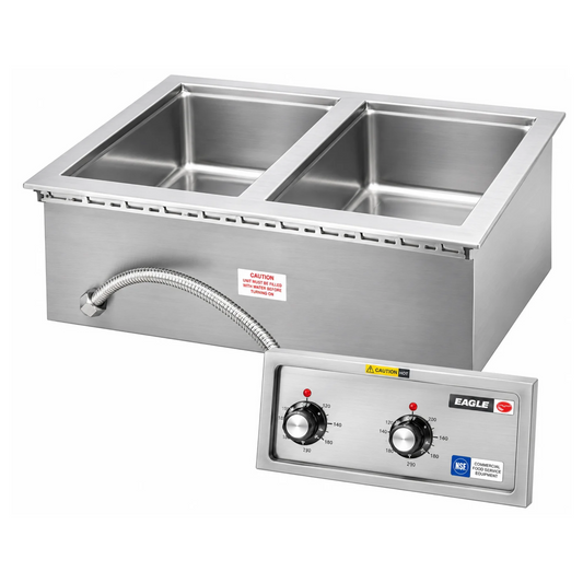 Wells Stainless Steel 2-Well Drop-In Hot Food Well NSF with Drain - MOD-200TDM