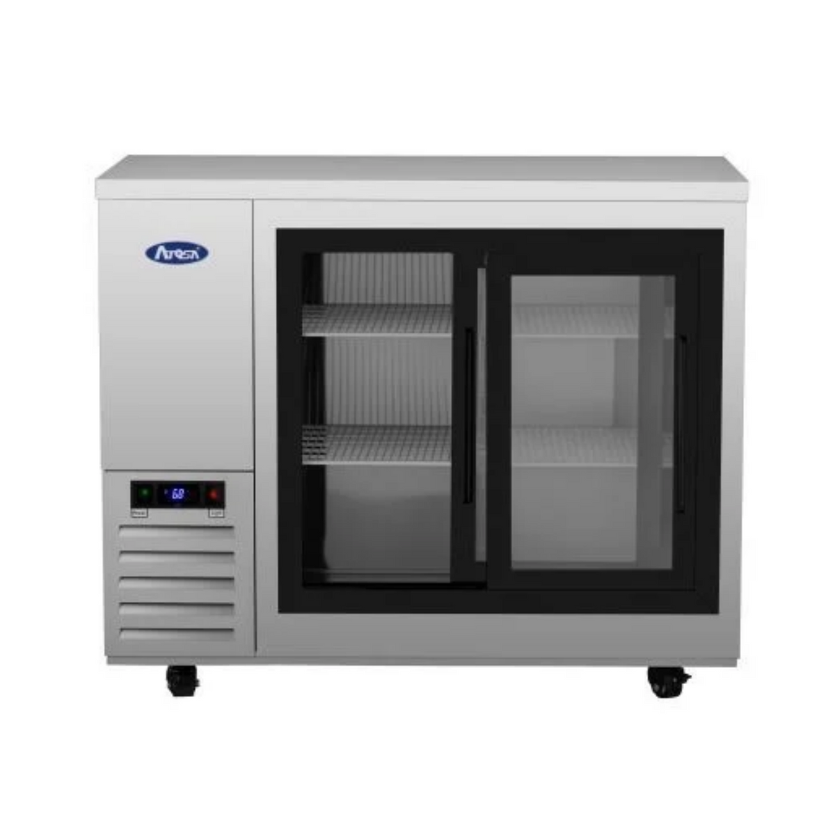 Atosa Stainless Steel Shallow Depth Back Bar Cooler 48" - 2 - SBB48SGGRAUS1
