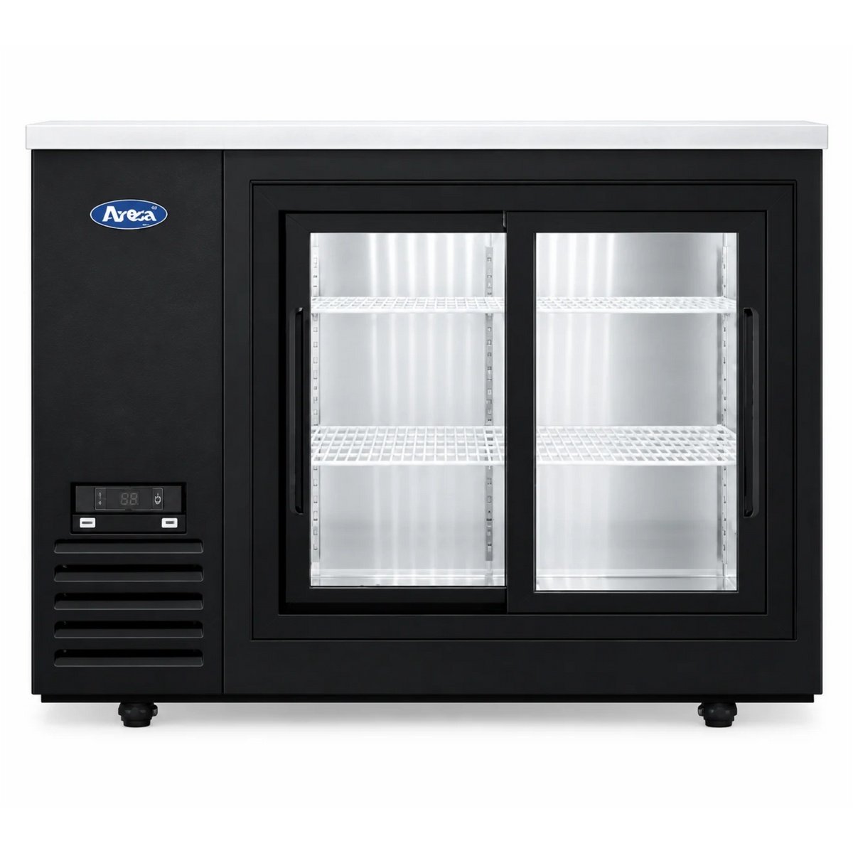 Atosa Back Bar Cooler Sliding Glass Door Shallow Depth 48" - Black - SBB48SGGRAUS2