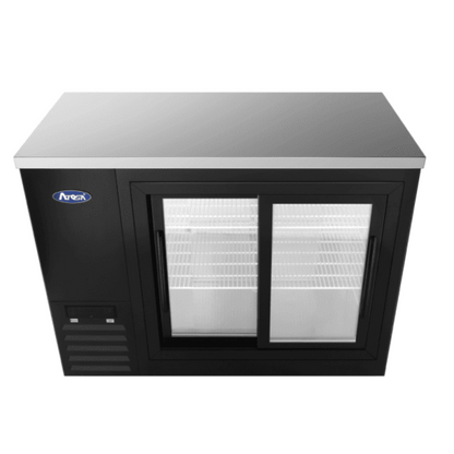 Atosa Back Bar Cooler Sliding Glass Door Shallow Depth 48" - Black - SBB48SGGRAUS2