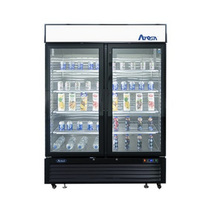Atosa 2-Glass Door Merchandiser Refrigerator Black 43.95 Cu Ft - MCF8723GR