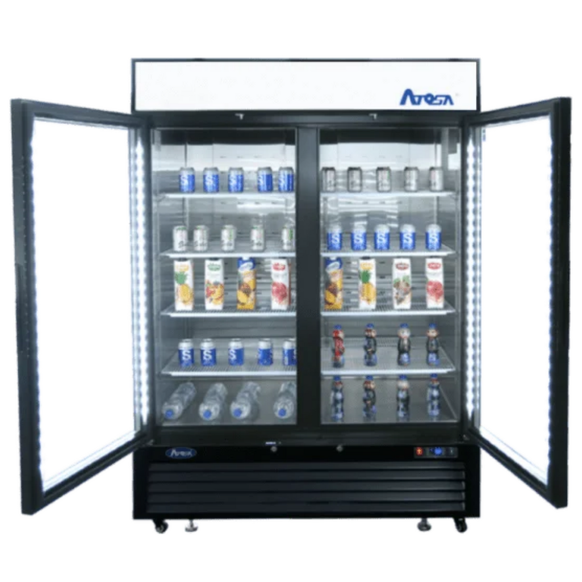 Atosa 2-Glass Door Merchandiser Refrigerator Black 43.95 Cu Ft - MCF8723GR