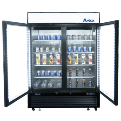 Atosa 2-Glass Door Merchandiser Refrigerator Black 43.95 Cu Ft - MCF8723GR