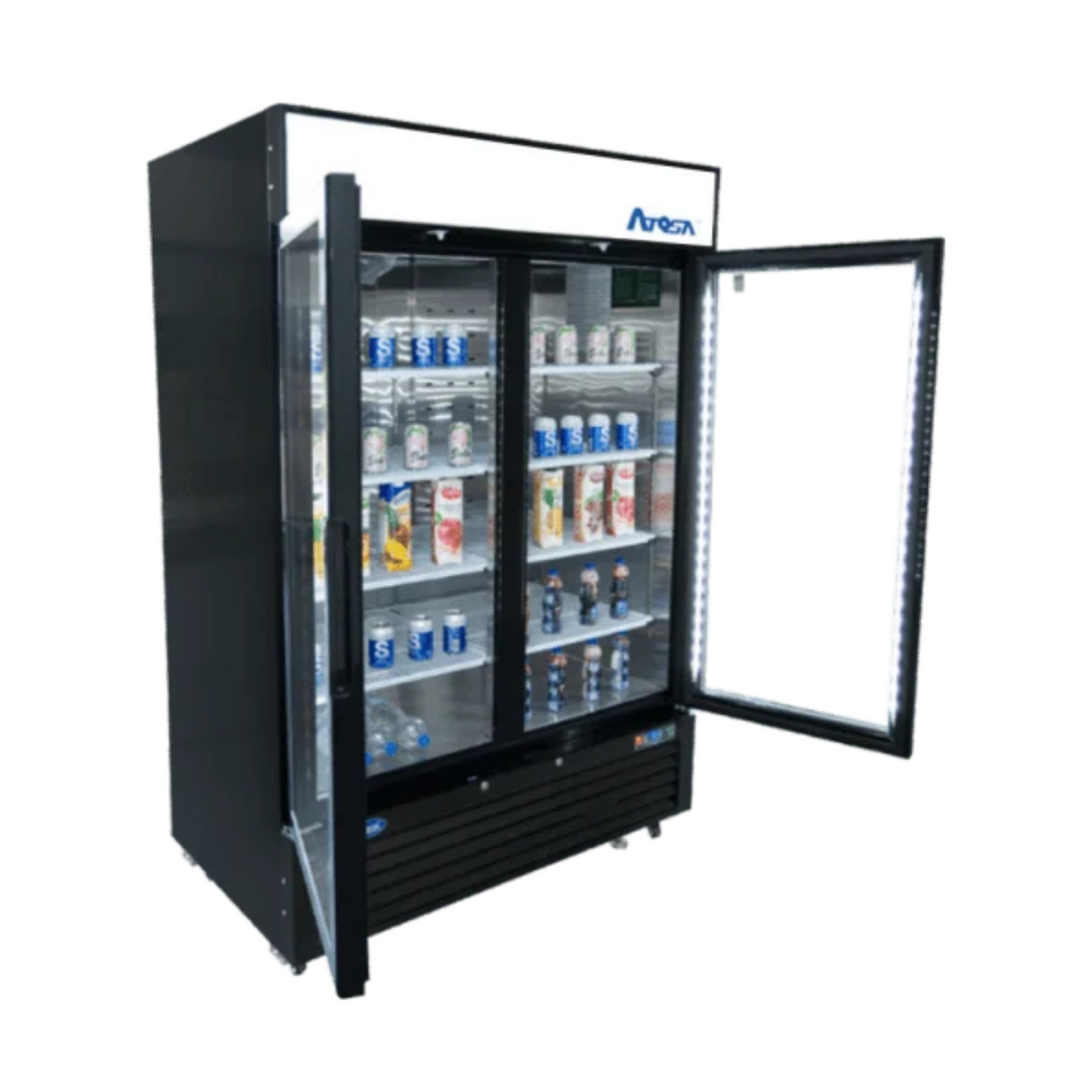 Atosa 2-Glass Door Merchandiser Refrigerator Black 43.95 Cu Ft - MCF8723GR