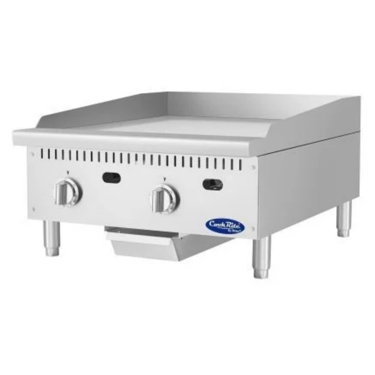 Atosa CookRite Chrome Gas Countertop Griddle 24" - 60,000 BTU - ATG-2424-C