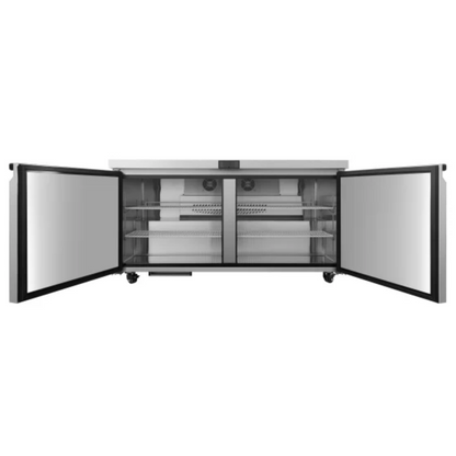 Atosa Stainless Steel 2-Door Undercounter Refrigerator 60" - 15 Cu. Ft. - AUR60SD