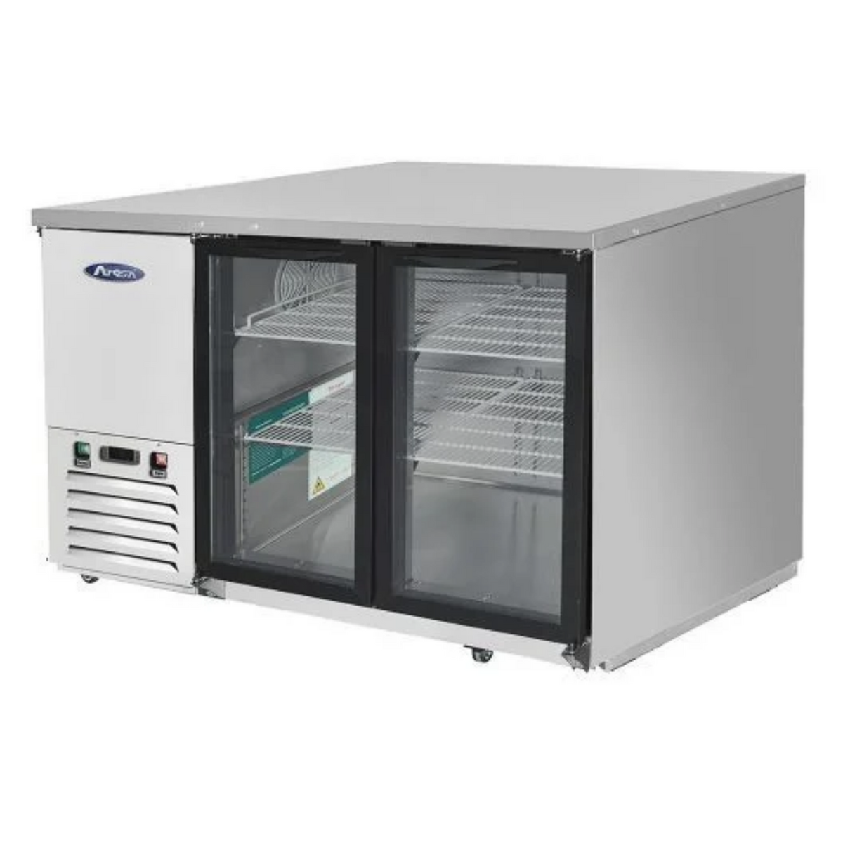 Atosa Back Bar Cooler Stainless Steel 2 Glass Doors 59" - 17.3 Cu. Ft. - MBB59GGR