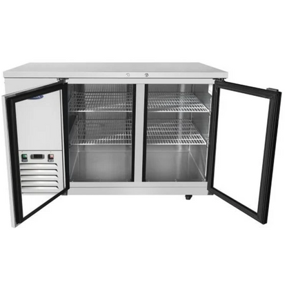 Atosa Back Bar Cooler Stainless Steel 2 Glass Doors 59" - 17.3 Cu. Ft. - MBB59GGR