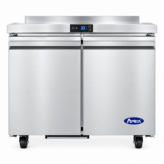 Atosa Stainless Steel Worktop Freezer with Backsplash 36" - 2 Doors - AWF36SD